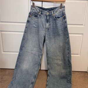 Stylish Light Blue Wide-Leg Jeans